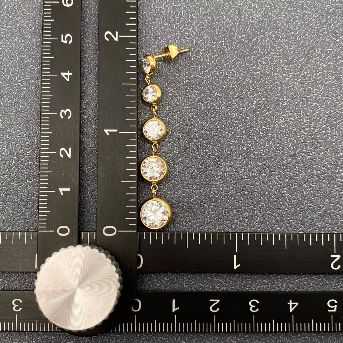 Zircon Linked Fringe Post Earrings