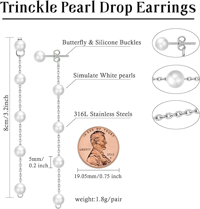 Drop Pearl Earrings