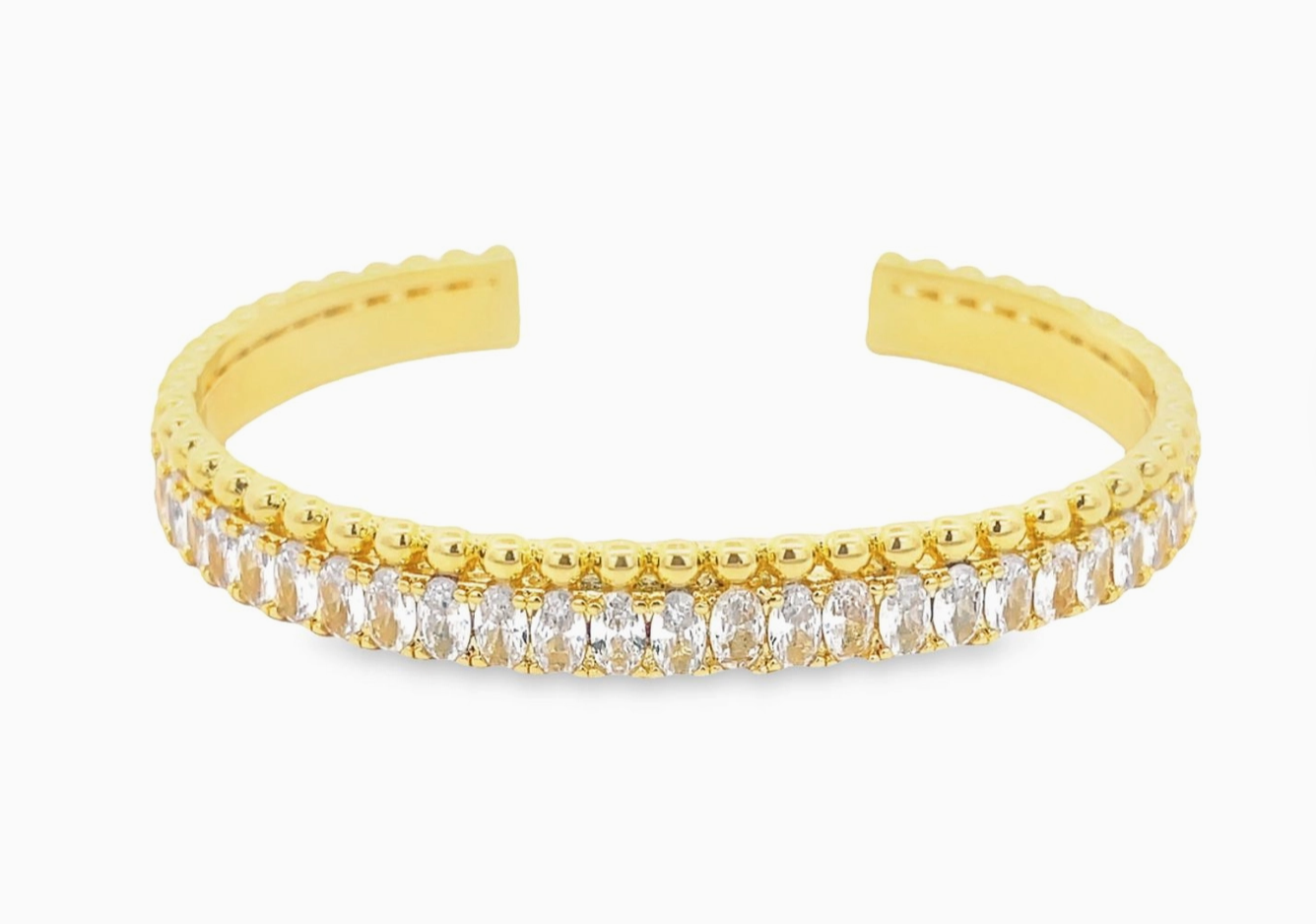 Cz Paved Baguette Bangle Bracelet