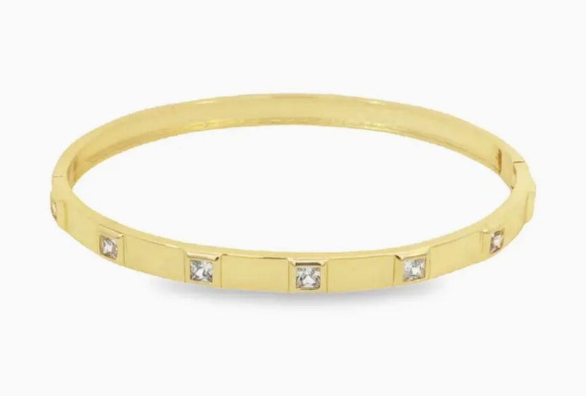 Squared Cz Stones Bangle