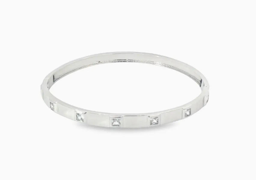 Squared Cz Stones Bangle