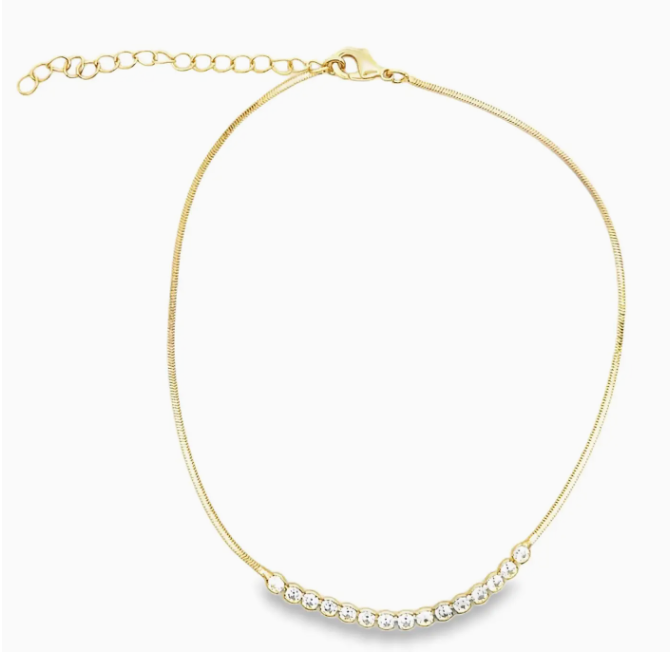 Round Cz Stone Amid Mouse Tail Anklet