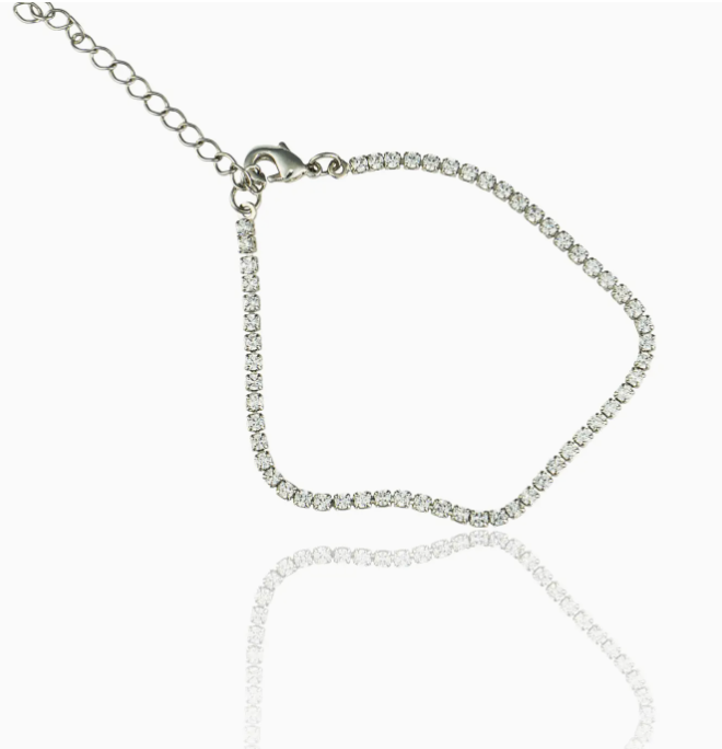 Dainty Clear Round Cz Stones Anklet