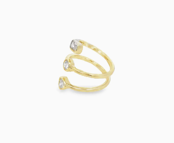 Cz Multi Shape Charms Wrap Ring