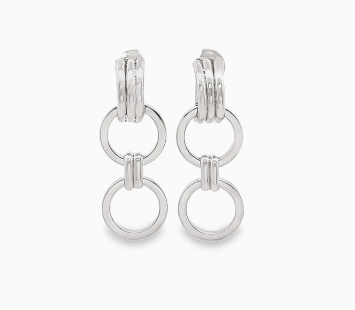 Double Circle Link Drop Earrings