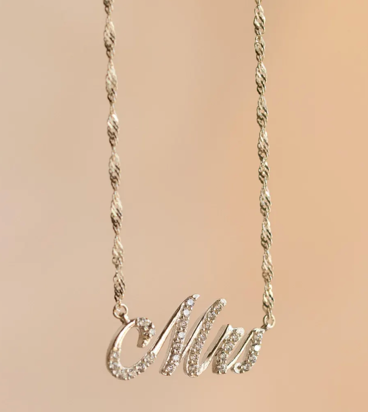 Custom CZ Name Necklace