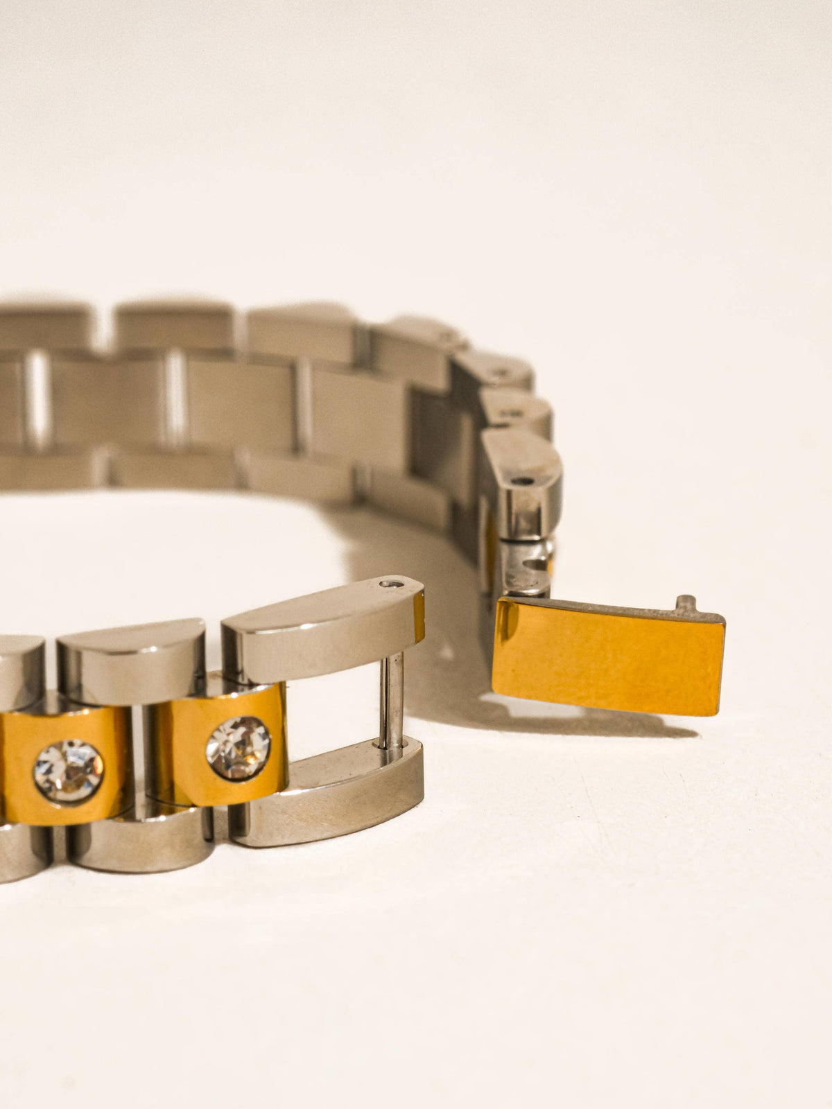 Faelys Crystal Two-Tone Watchband Bracelet