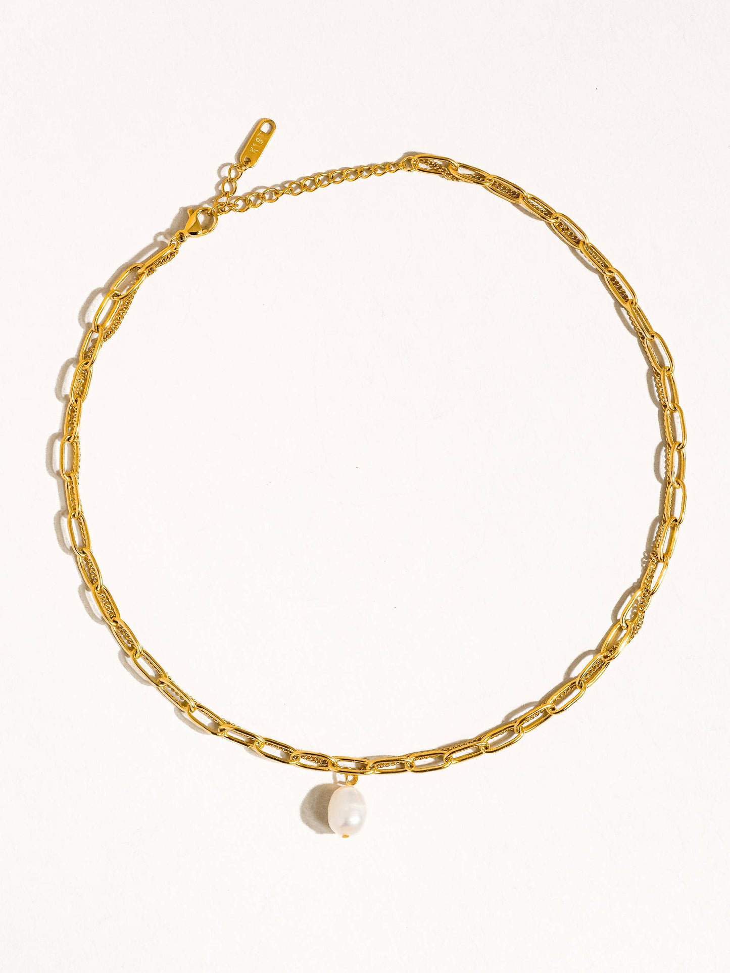 Percy 18K Gold Layered Chain Pearl Necklace