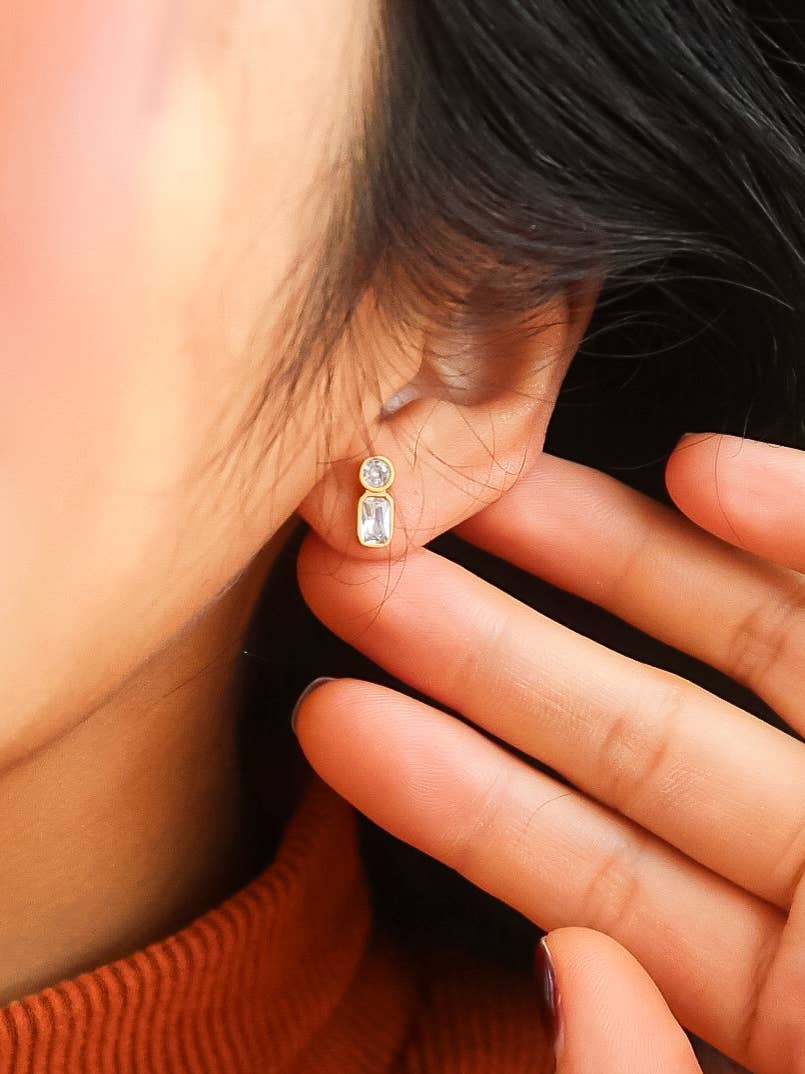 Zaid 18K Gold Mini CZ Stud
