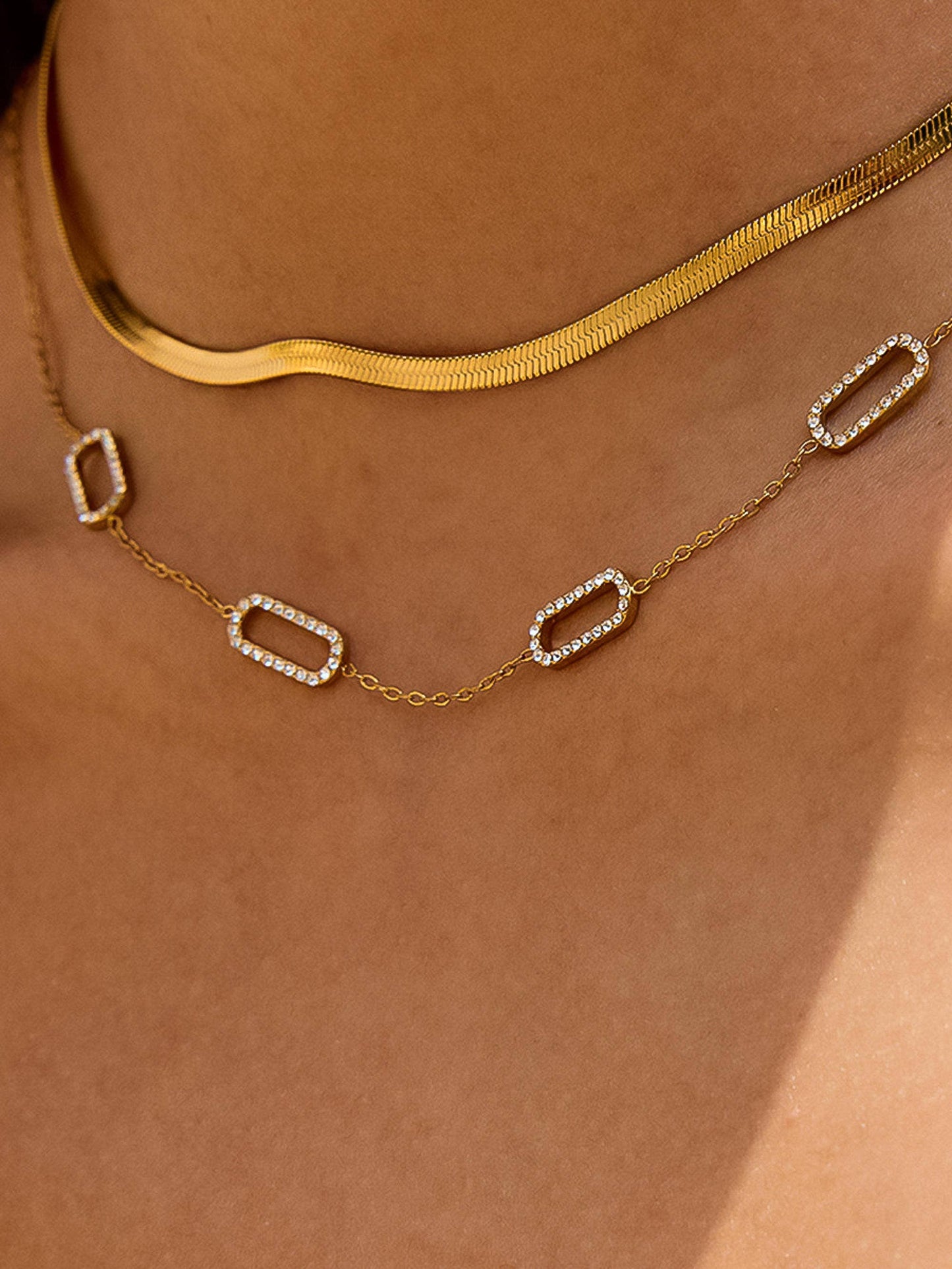 Burnisse 18K Gold Dainty Chain Necklace