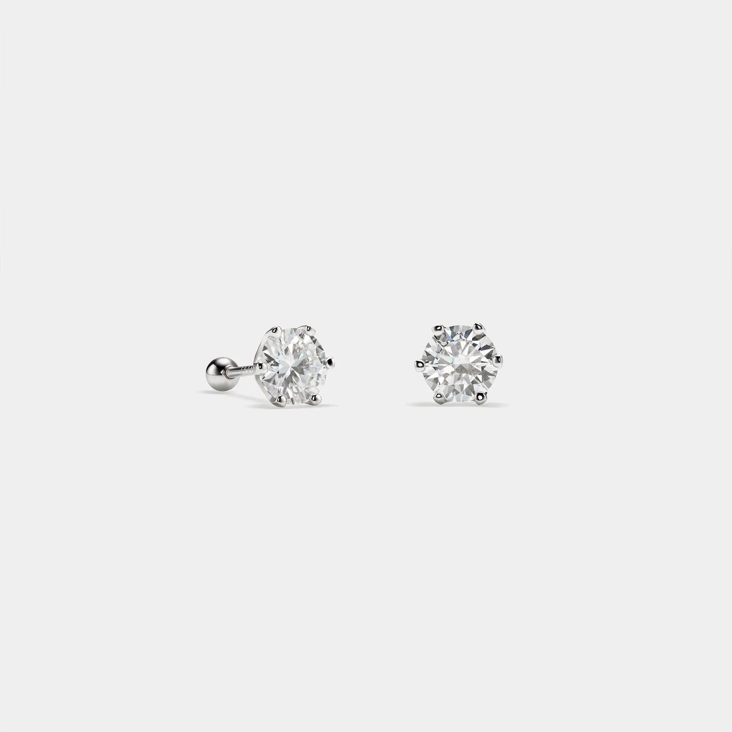 Moissanite Stud Earrings in 925 Sterling Silver