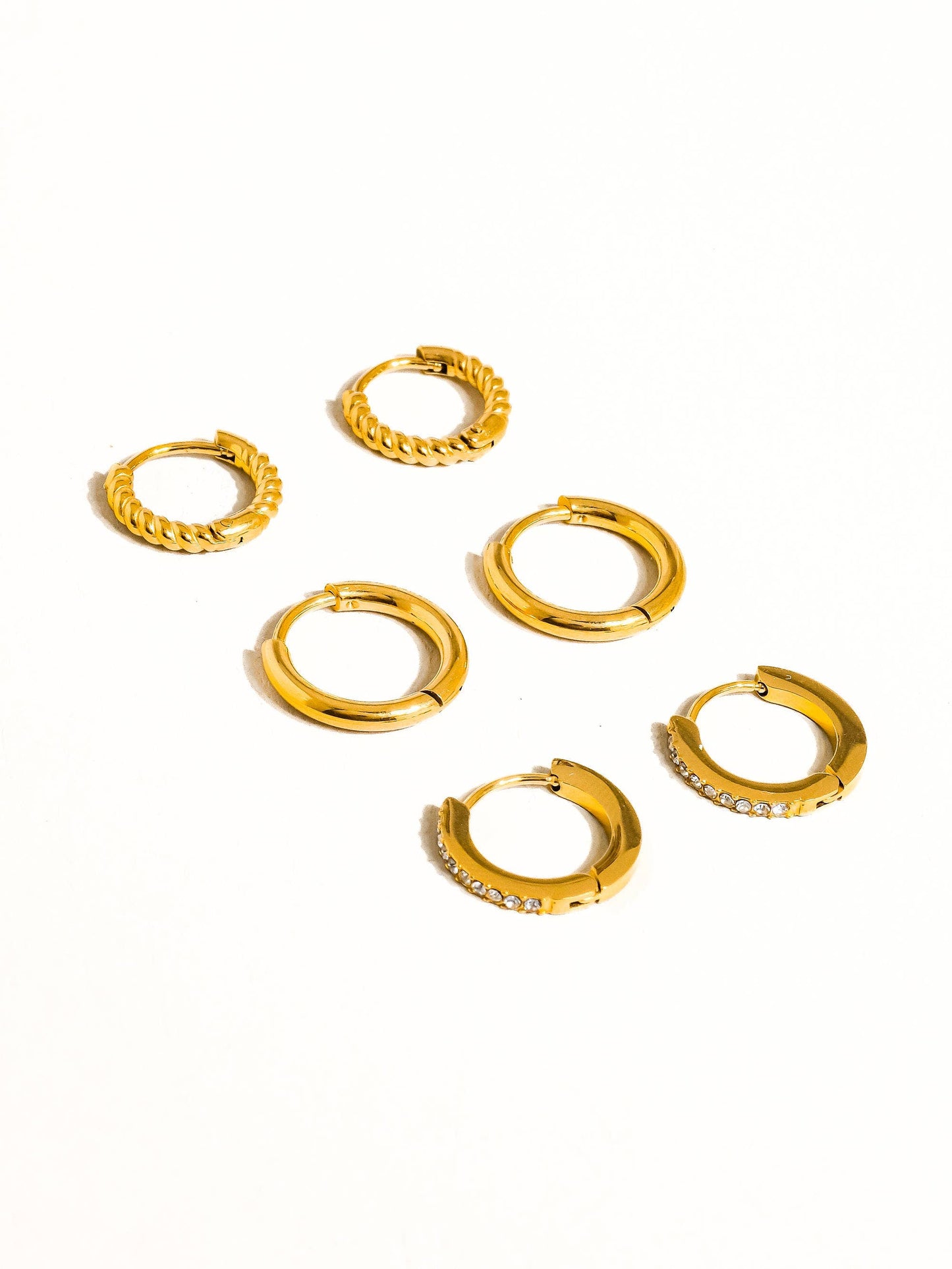 Claude 18K Gold CZ Hoops Earring