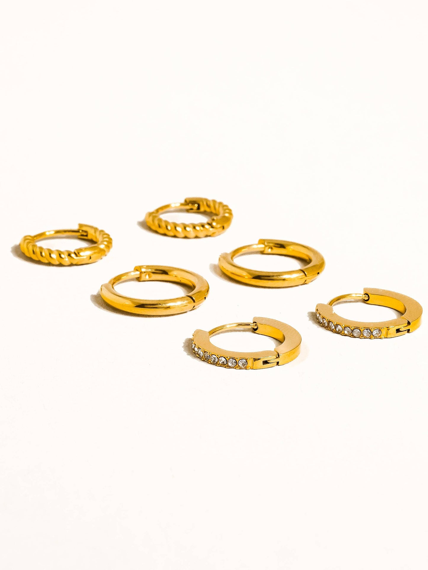 Claude 18K Gold CZ Hoops Earring