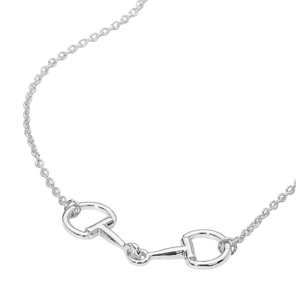 Metal Horsebit Pendant Necklace