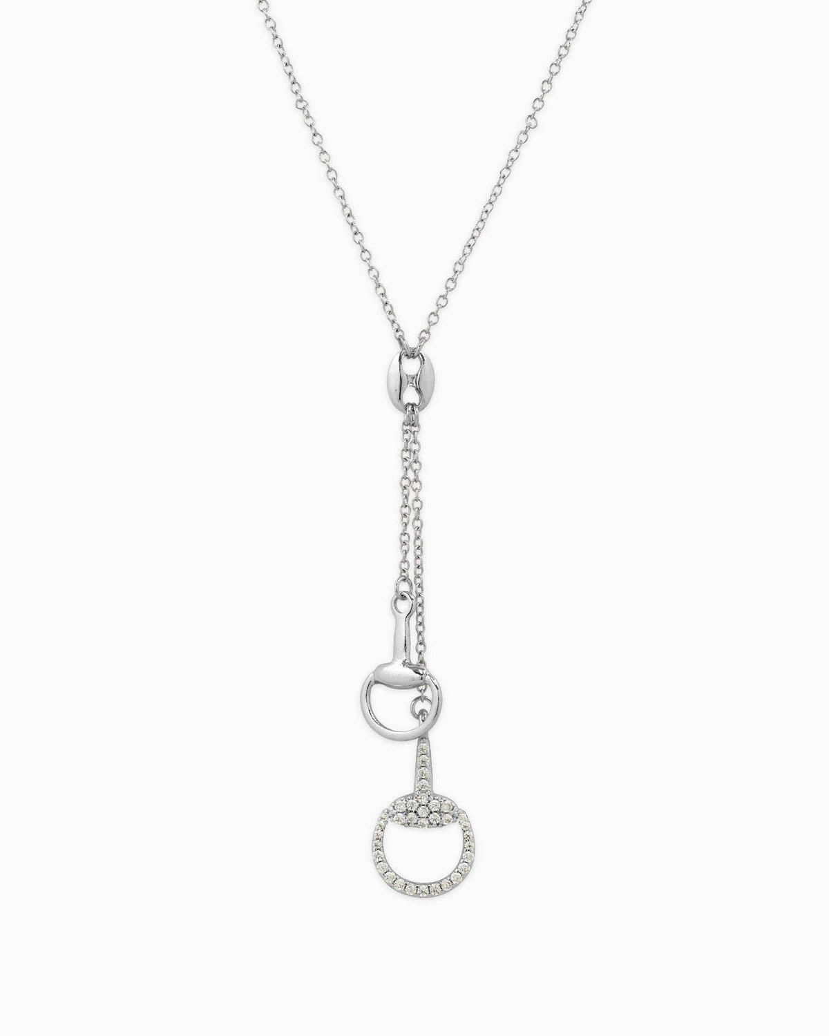 Pave Horsebit Lariat Necklace