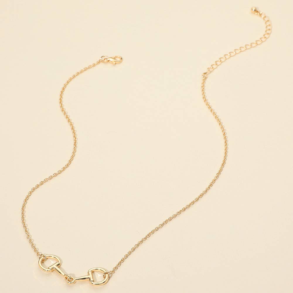 Metal Horsebit Pendant Necklace