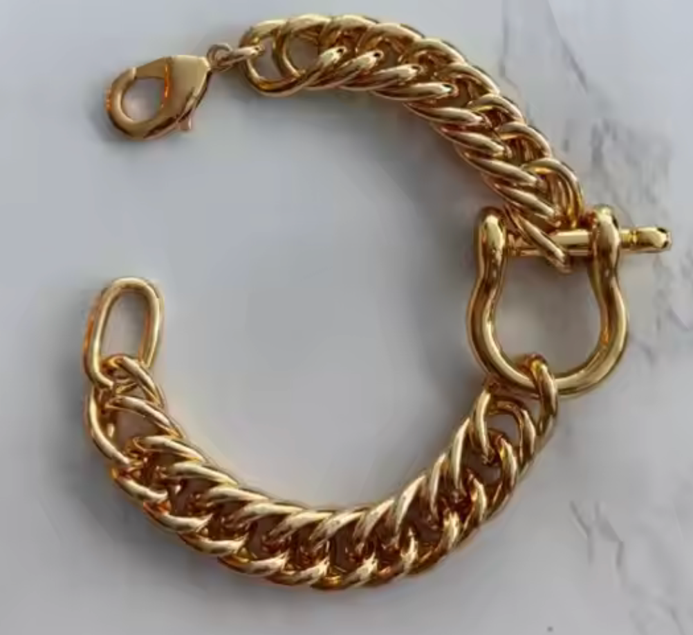Horse Bit Carabiner Cuban Bracelet
