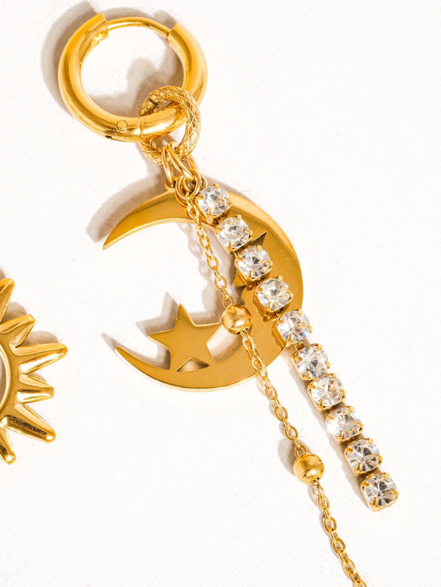 Edmée 18K Gold Mismatch Sun and Moon Earring