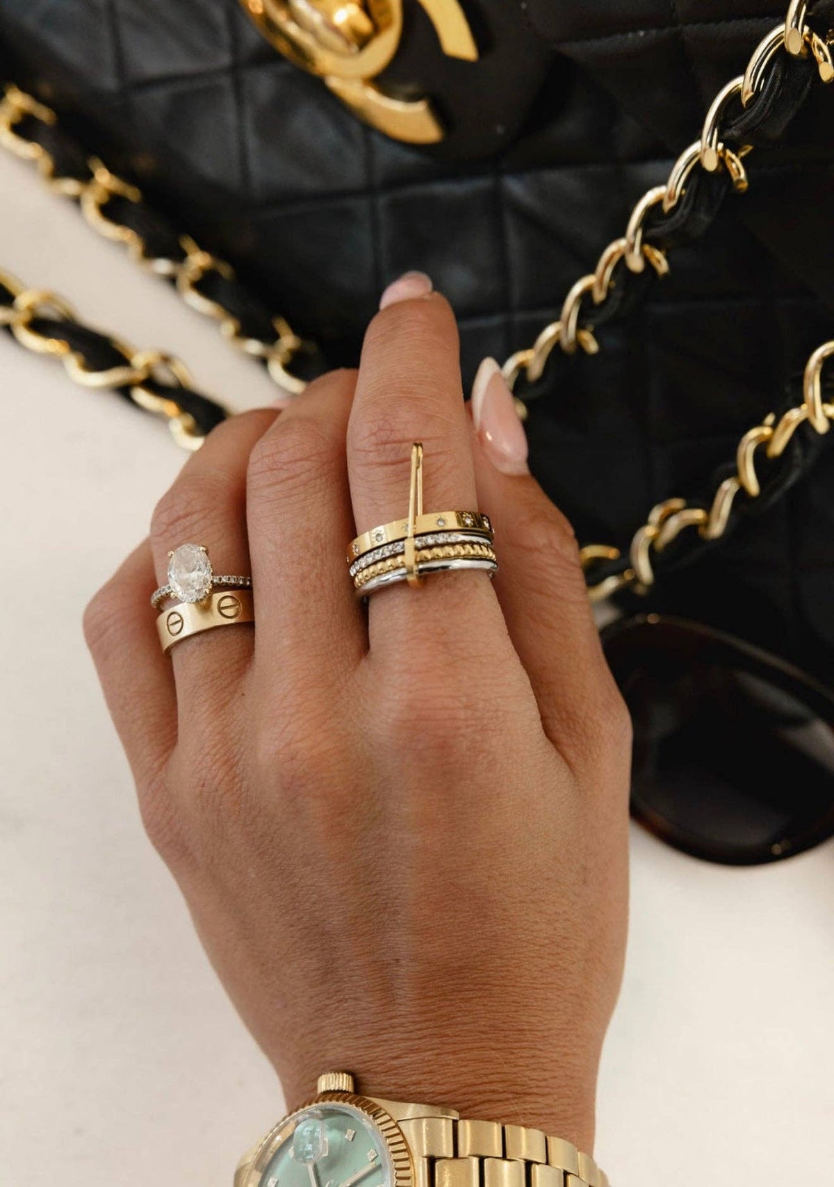 Riggs Paperclip Stack Ring