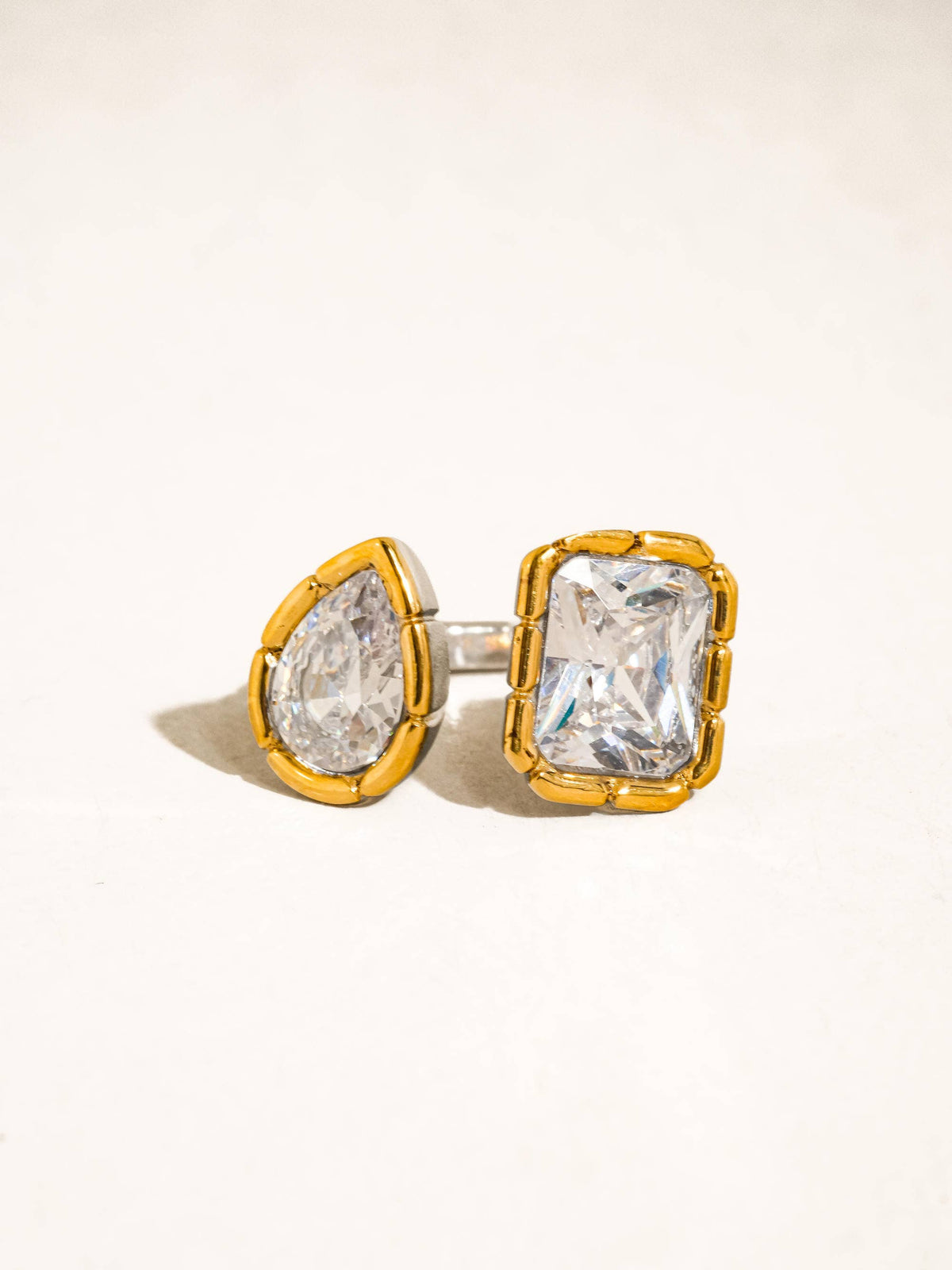 Serréa 18K Gold CZ Adjustable Ring