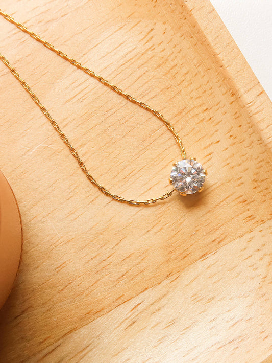Ciara 18K Petite Round CZ Necklace