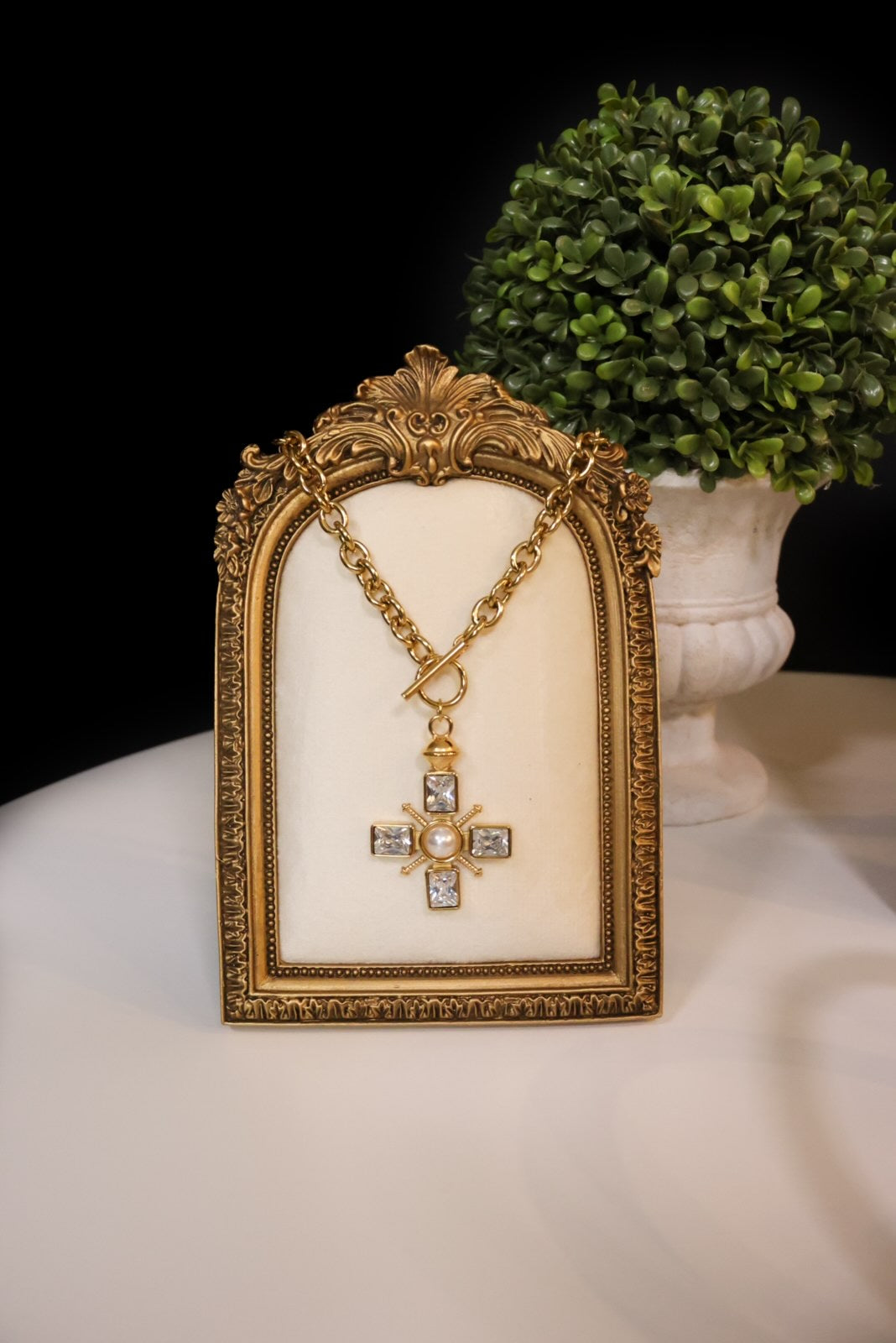 Patrice 18K Gold Cross Necklace