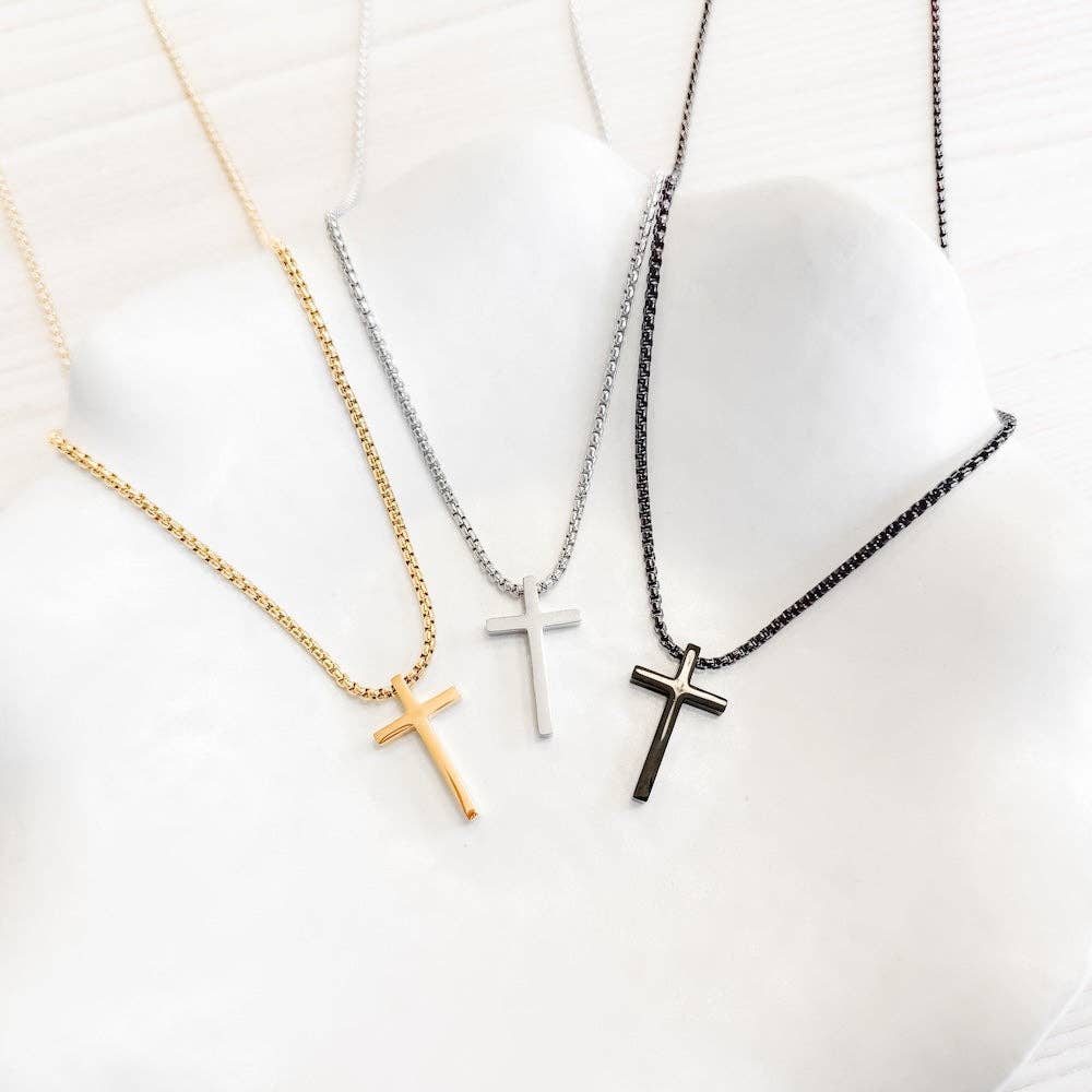 Stainless Steel Mens Collection Cross Necklace