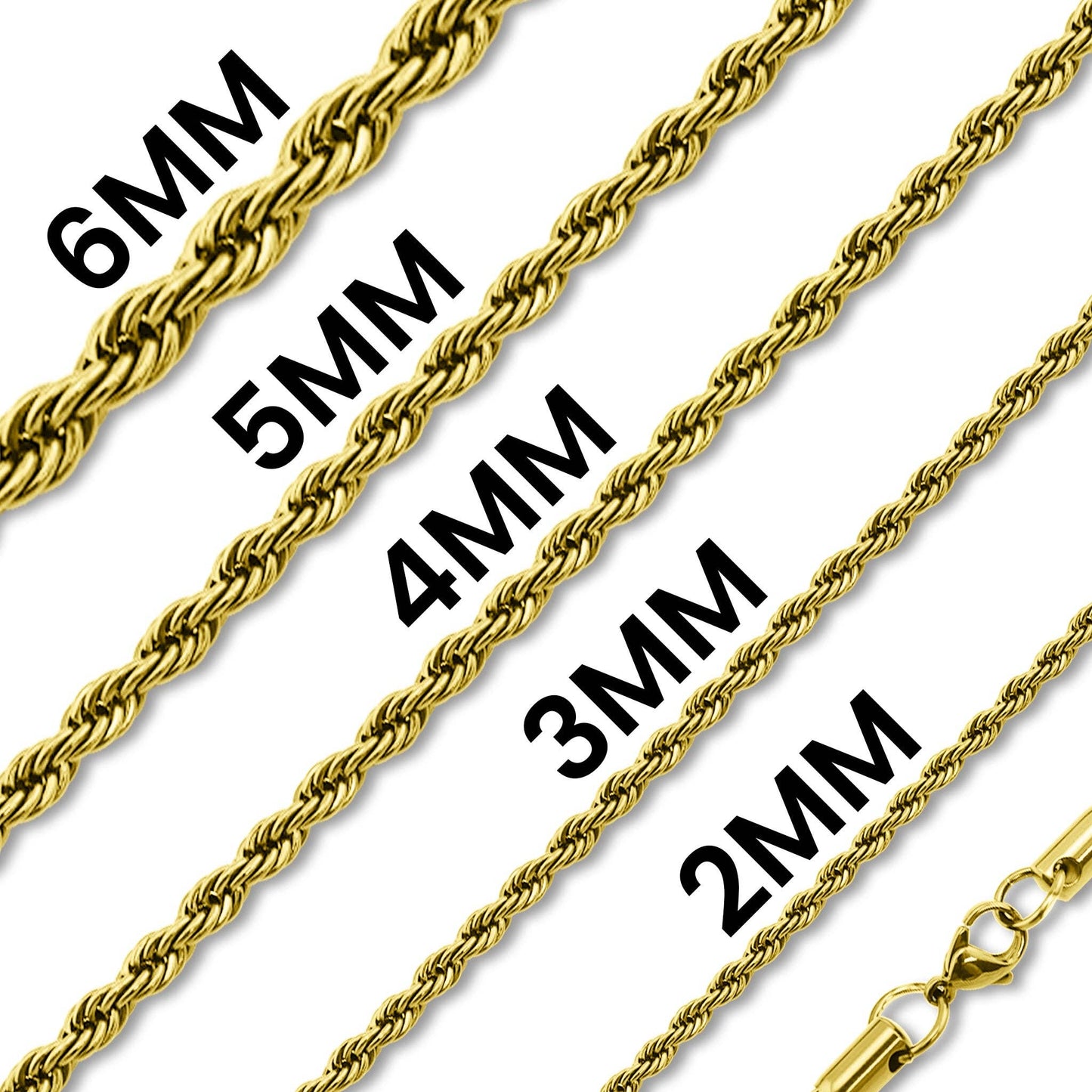 Gold Rope Chain Necklace