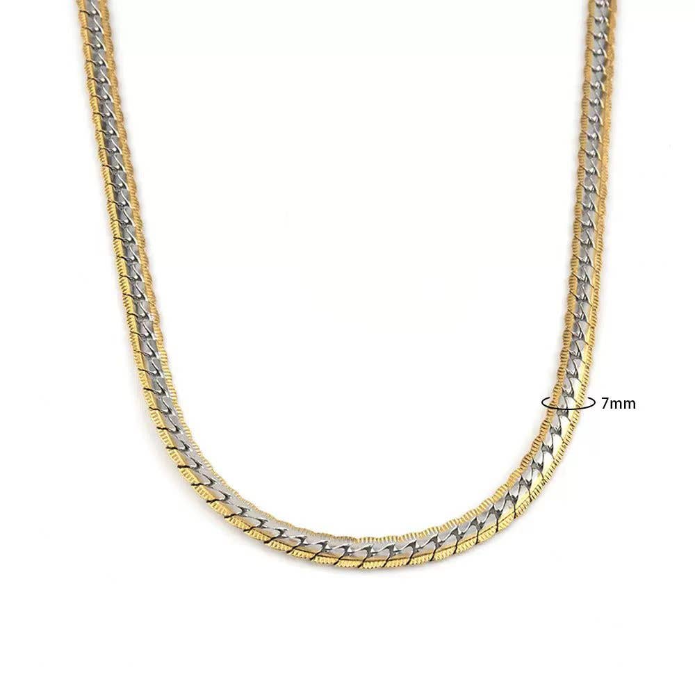 Mixed Metals Necklace, Bracelet, and Earring Set