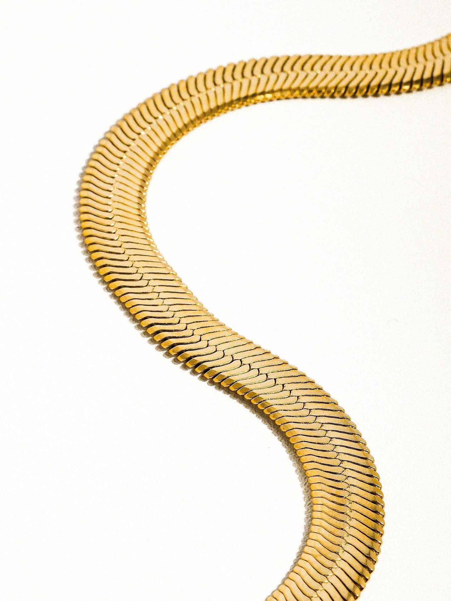 Juliana 18K Gold Flat Bold Snake Chain Necklace
