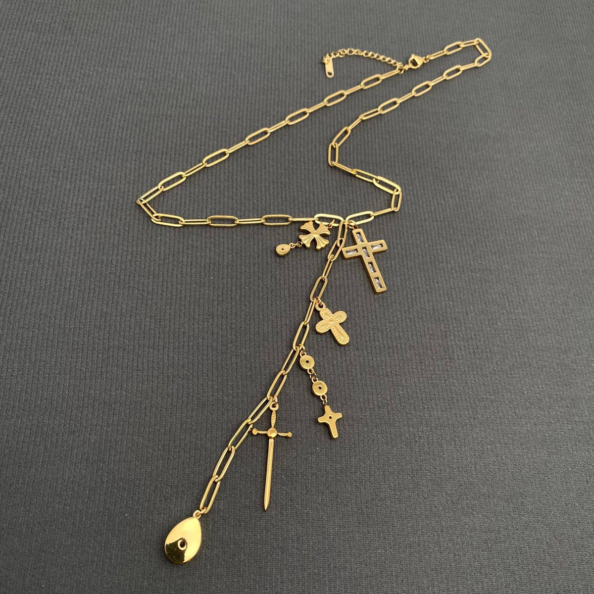 Multiple Cross Charm Necklace