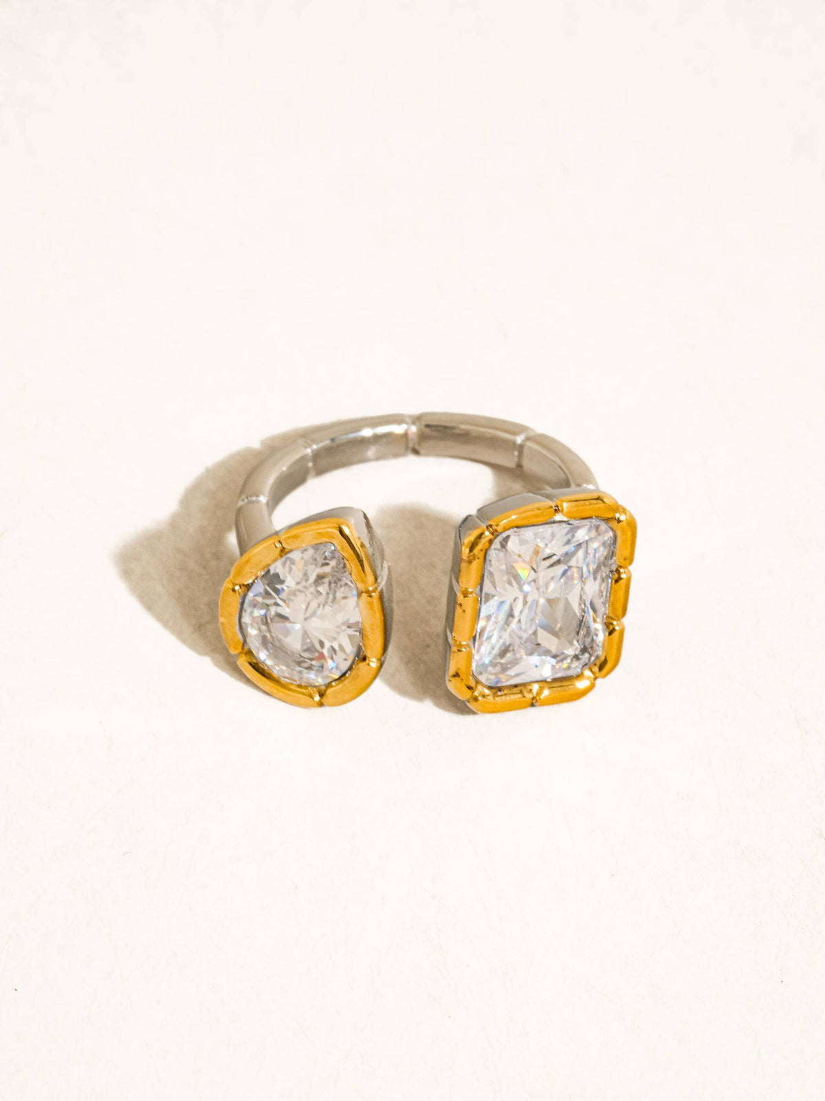Serréa 18K Gold CZ Adjustable Ring