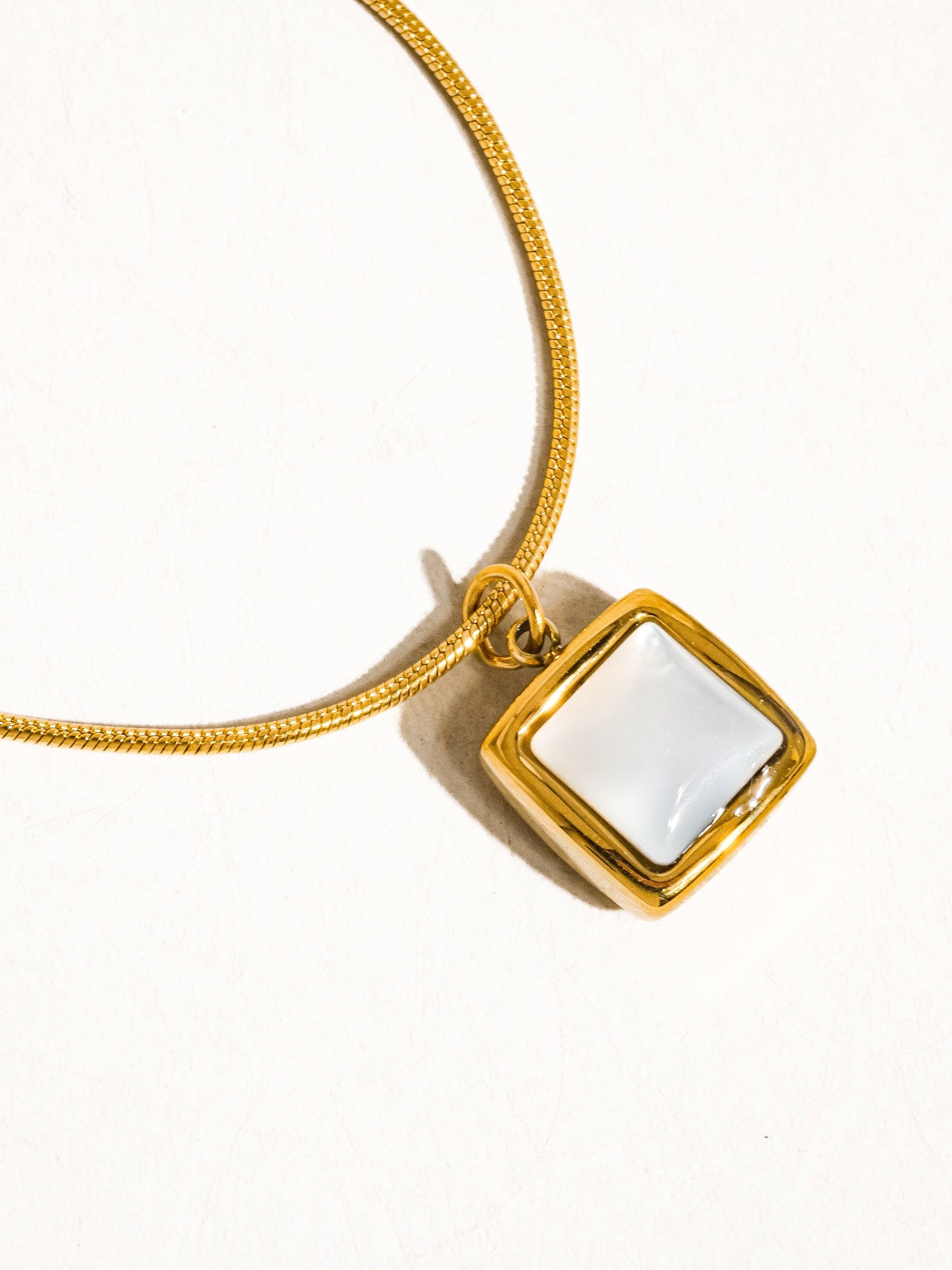 Berenice 18K Gold Square Shell Necklace