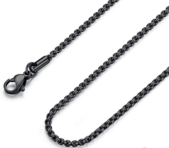 Stainless Steel Black Rolo Cable Chain