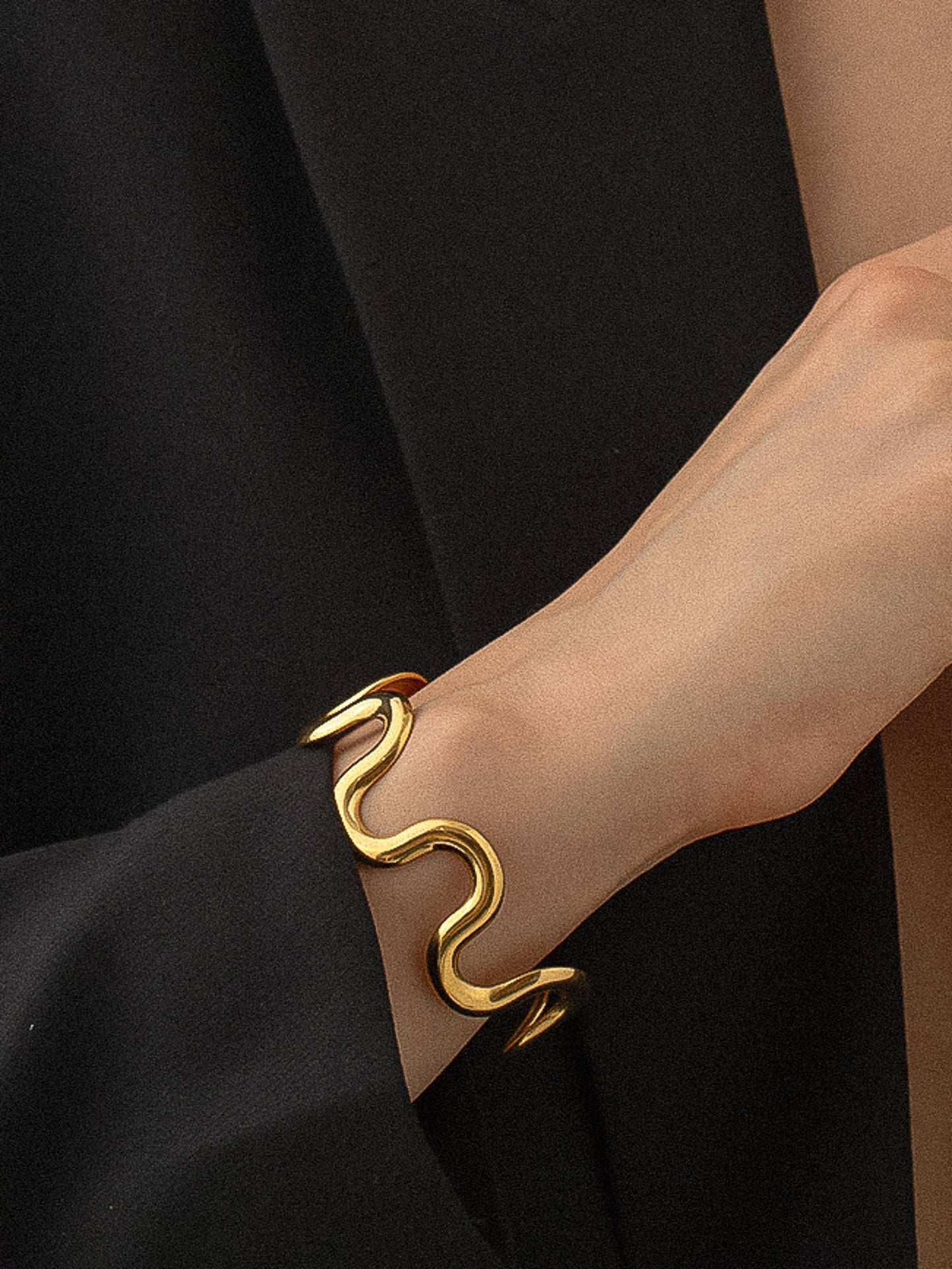 Wavy Bold Statement Bracelet