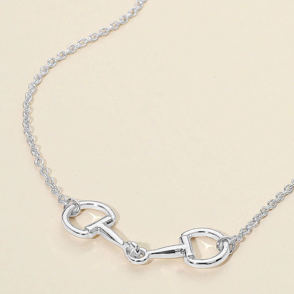 Metal Horsebit Pendant Necklace