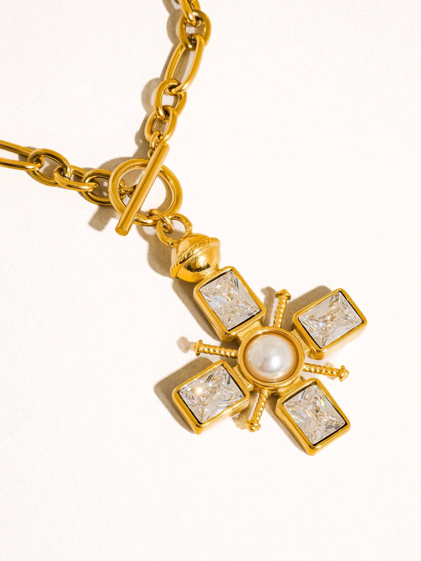 Patrice 18K Gold Cross Necklace