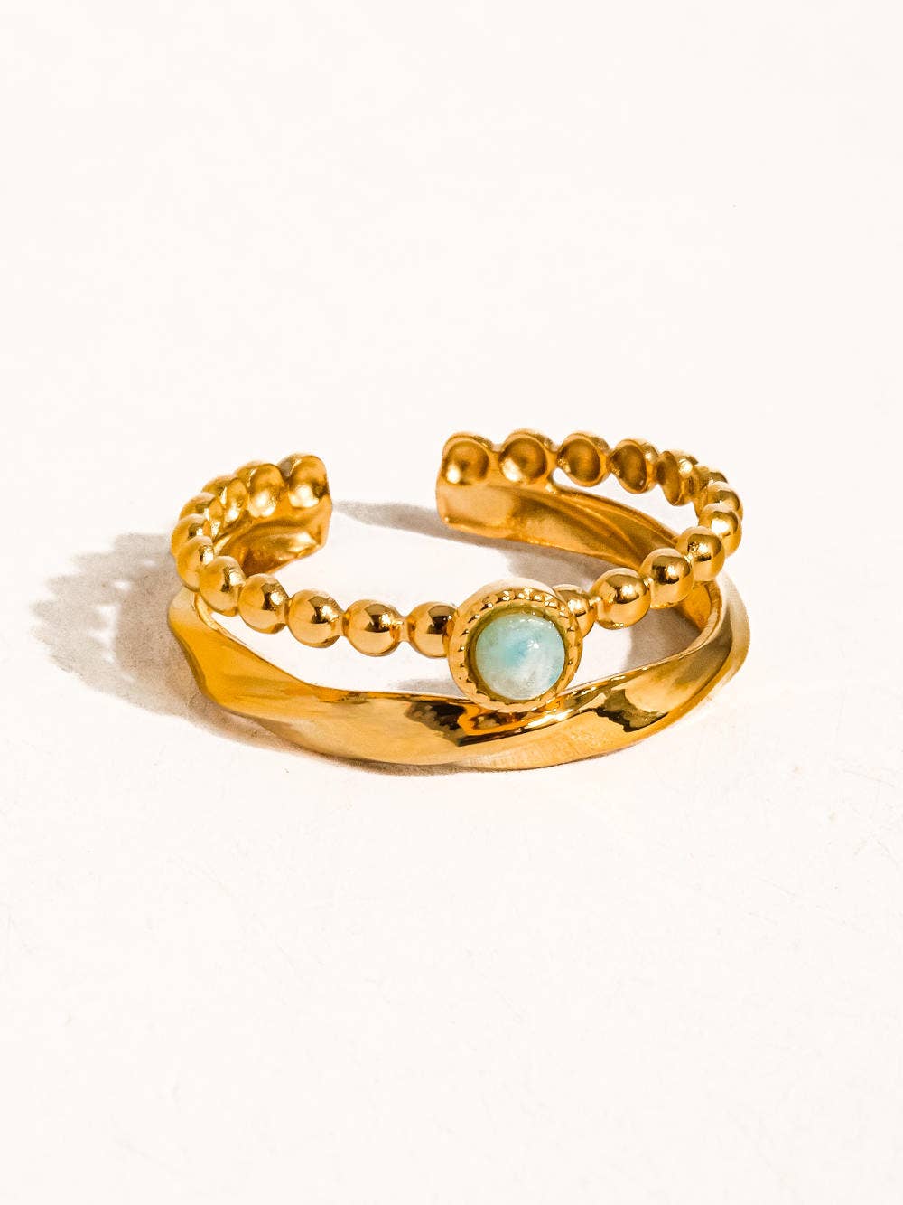 Lindy 18K Gold Layered Stone Ring