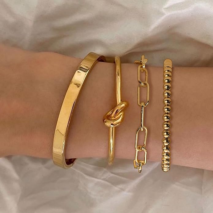 Gold Bangle Bracelet Set