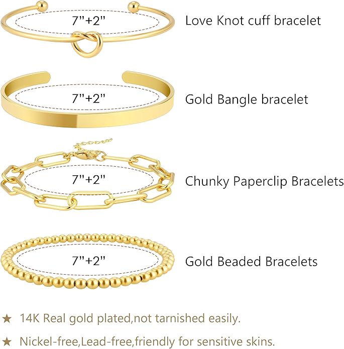 Gold Bangle Bracelet Set