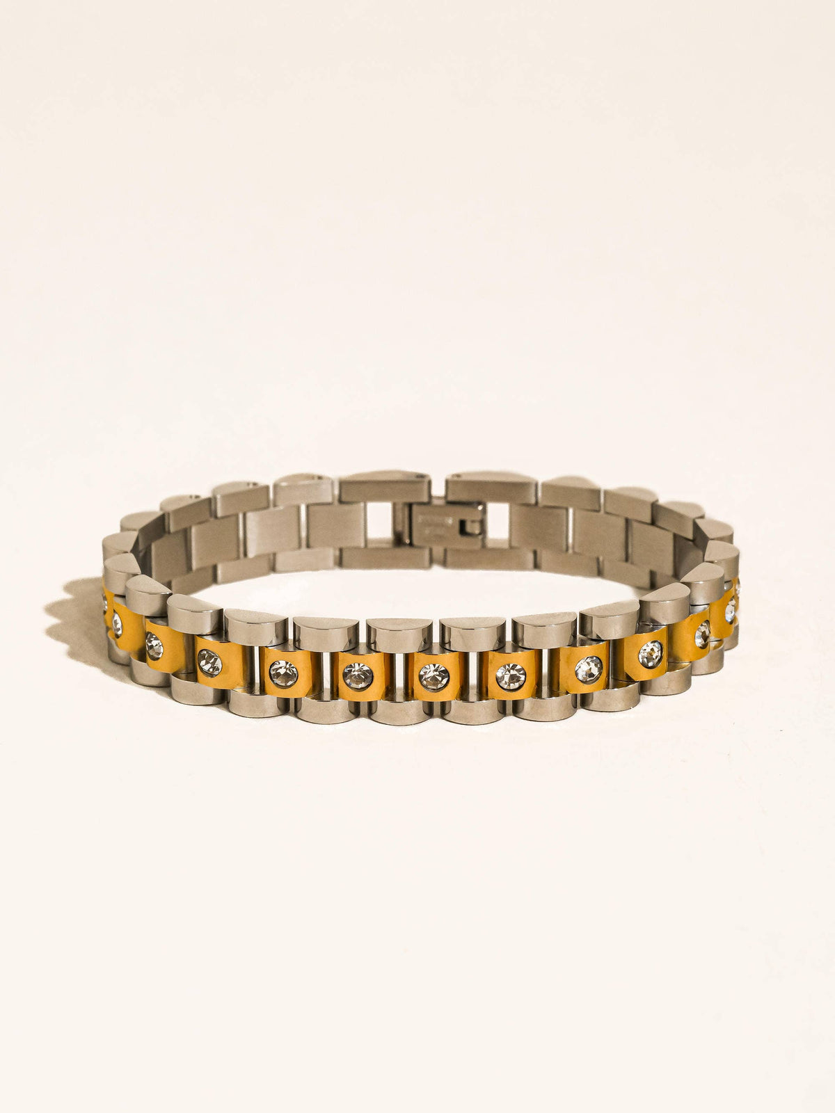 Faelys Crystal Two-Tone Watchband Bracelet