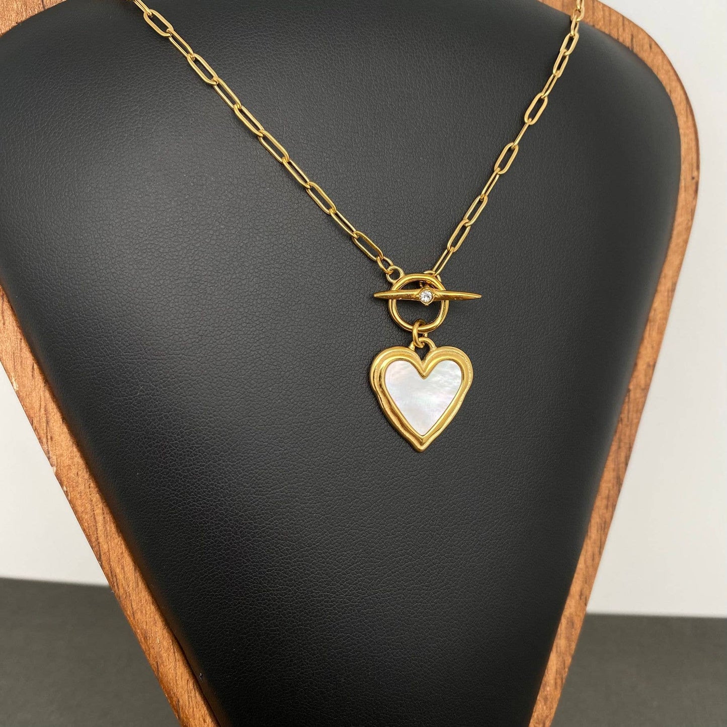 Shanda's Pearl Heart Necklace