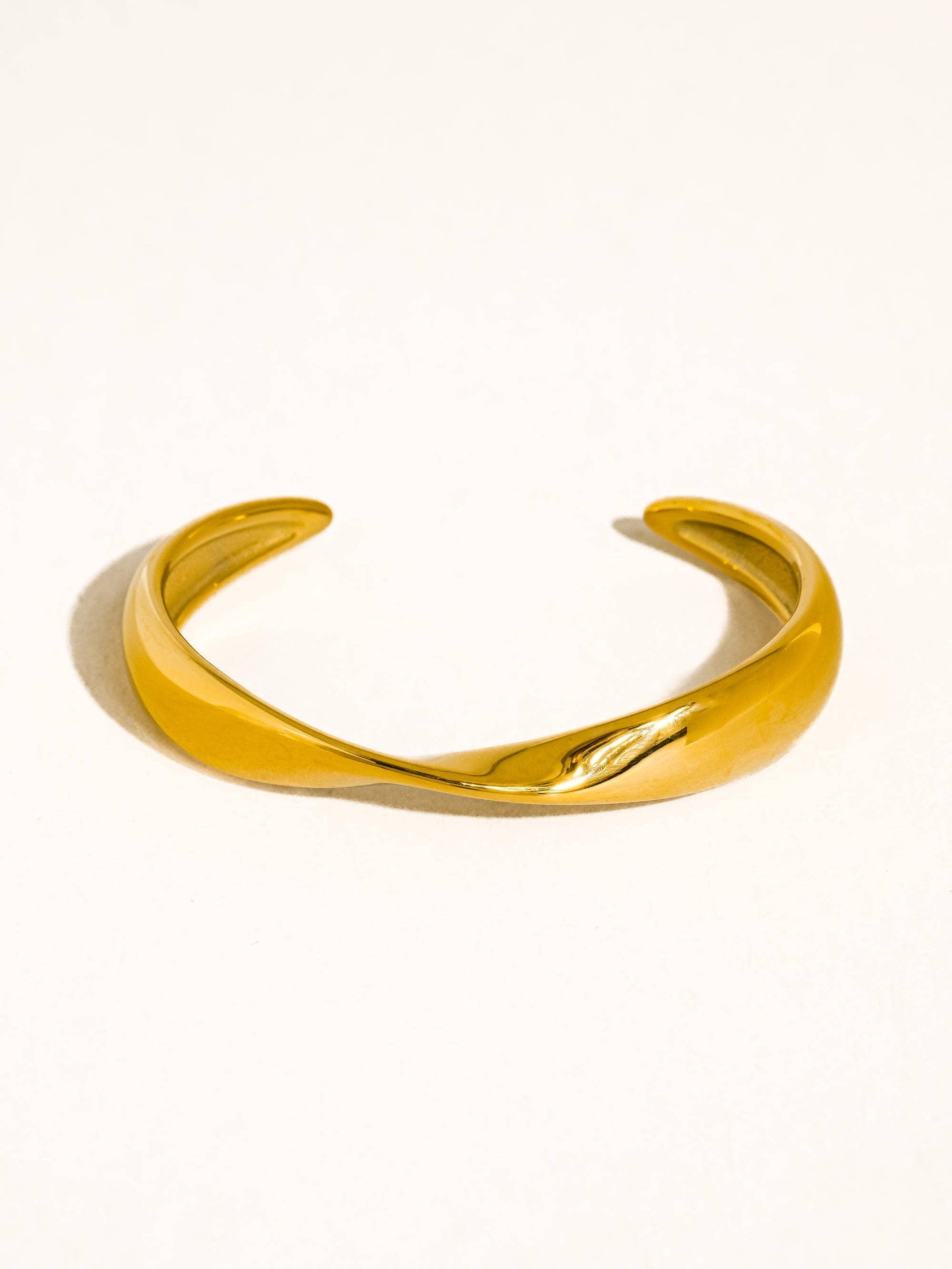 Fioren 18K Gold Sleek Twist Cuff Bracelet
