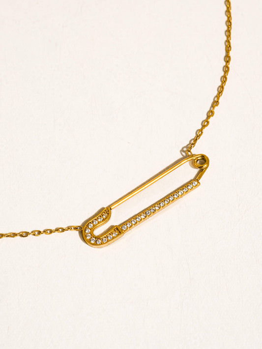 Lyselle 18K Gold Dainty Paperclip Necklace