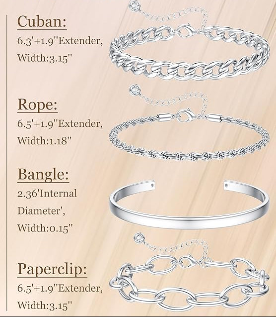 Chunky Plated Bracelet Set