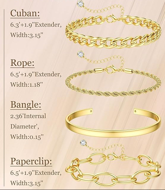 Chunky Plated Bracelet Set