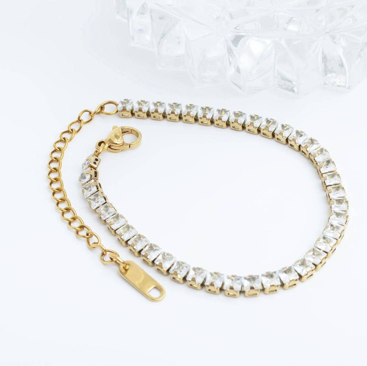 Emerald Cut Tennis Chain Bracelet
