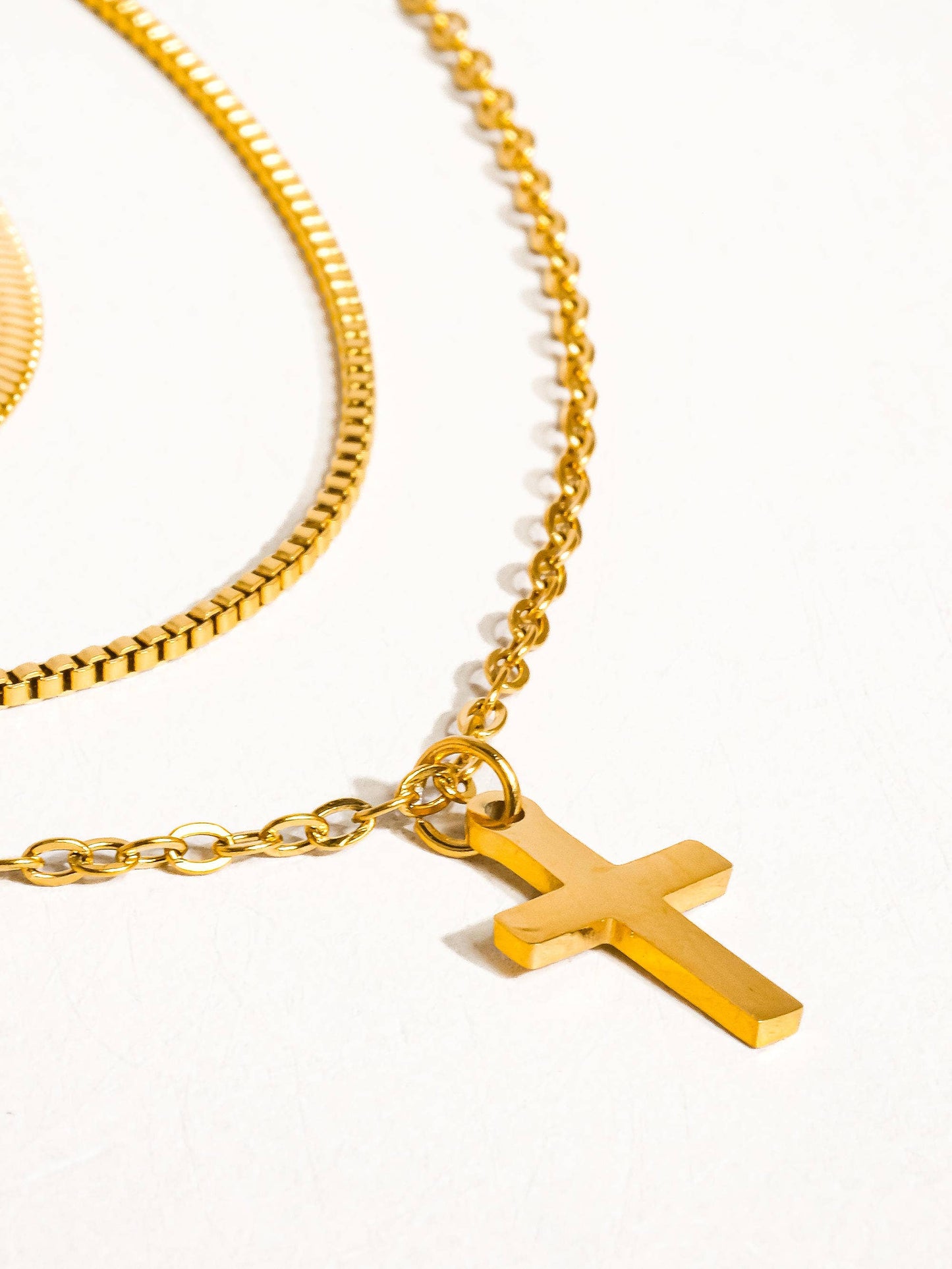 Georgine 18K Gold  Layered Cross Necklace   