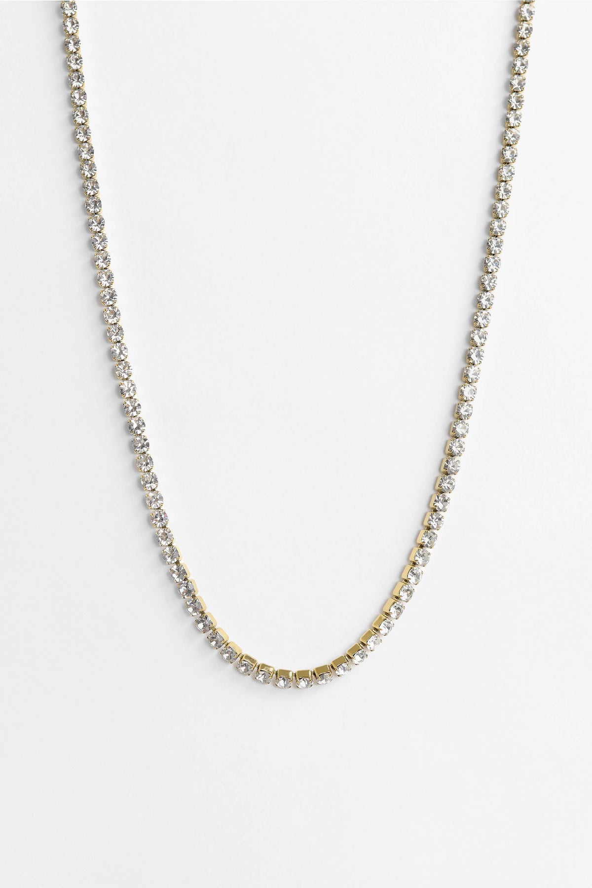 Gold CZ Tennis Chain Necklace
