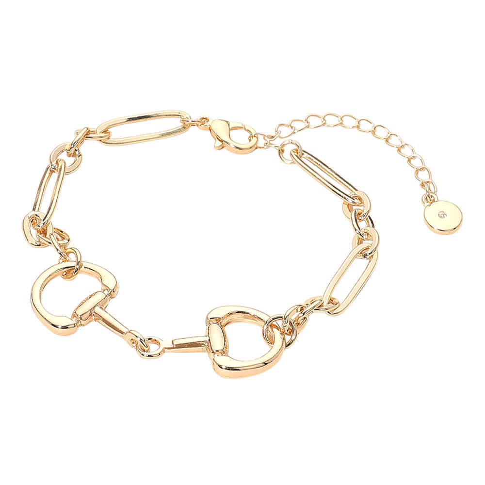 Metal Horsebit Link Bracelet